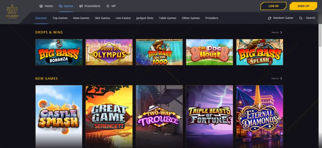 21 Casino Games and Providers